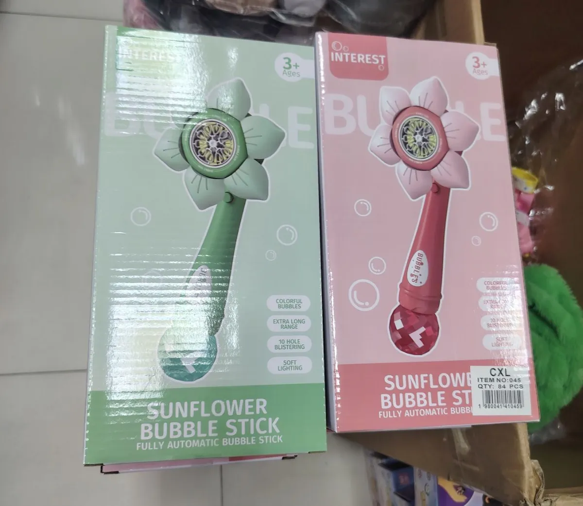 Różdżka do baniek Sunflower Interest zielona i różowa 3+
