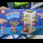 Gra Stick Pull Game drewniana wieża 3+ kolorowa