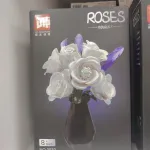 Sztuczny Bukiet Róż Roses Bouquet Biały z Fioletem 8+
