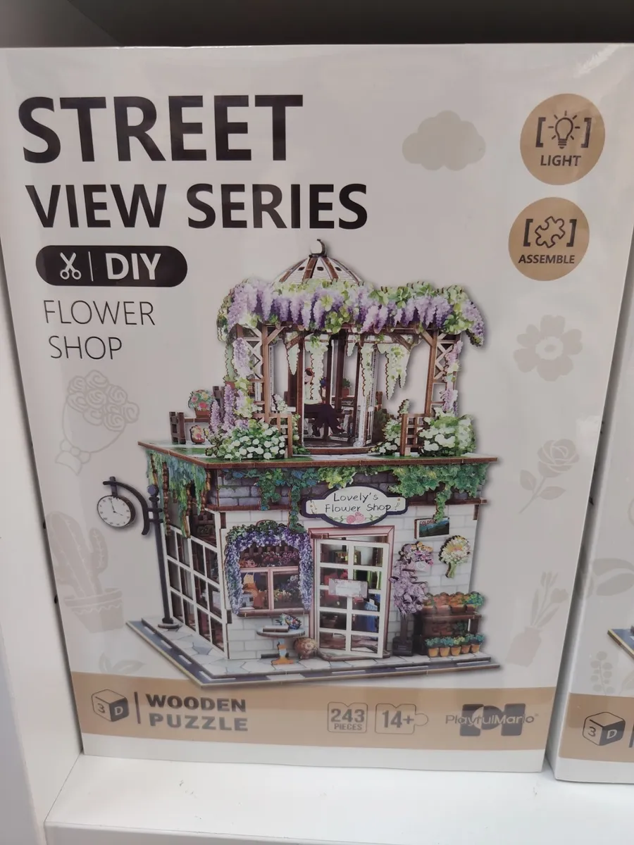 Układanka 3D Drewniana Flower Shop Street View 243 el.