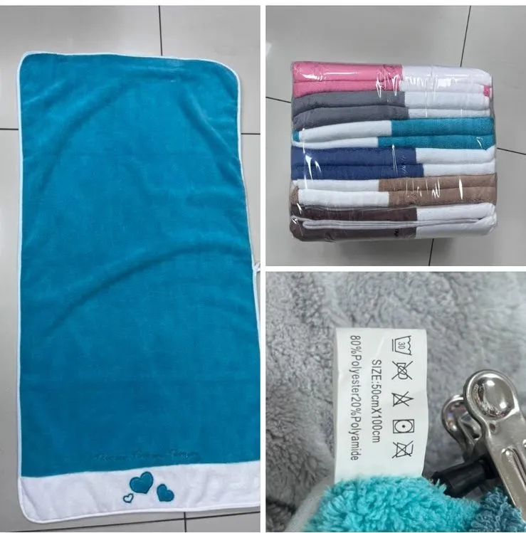 Ręcznik frotte 90x180cm 80% poliester turkusowy