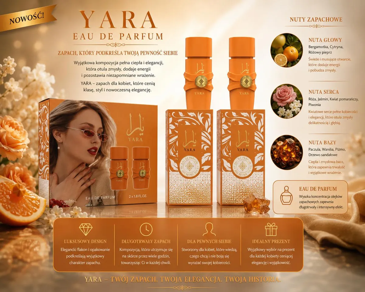 Yara Eau de Parfum 2x50ml Pomarańczowo-Kwiatowy Zestaw