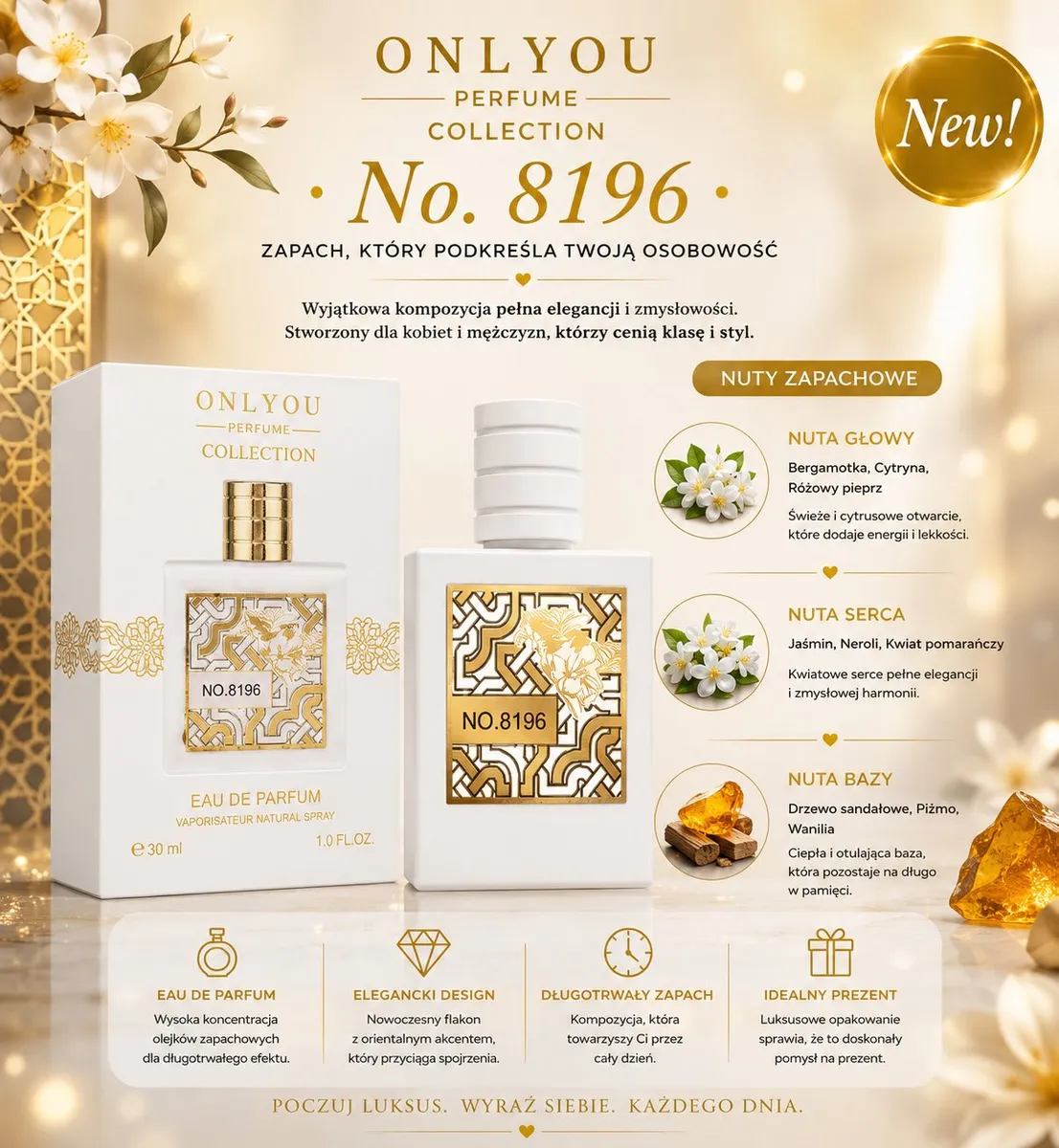 Only You Perfume No.8196 Eau de Parfum 30ml Nuty Głowy Cytryna