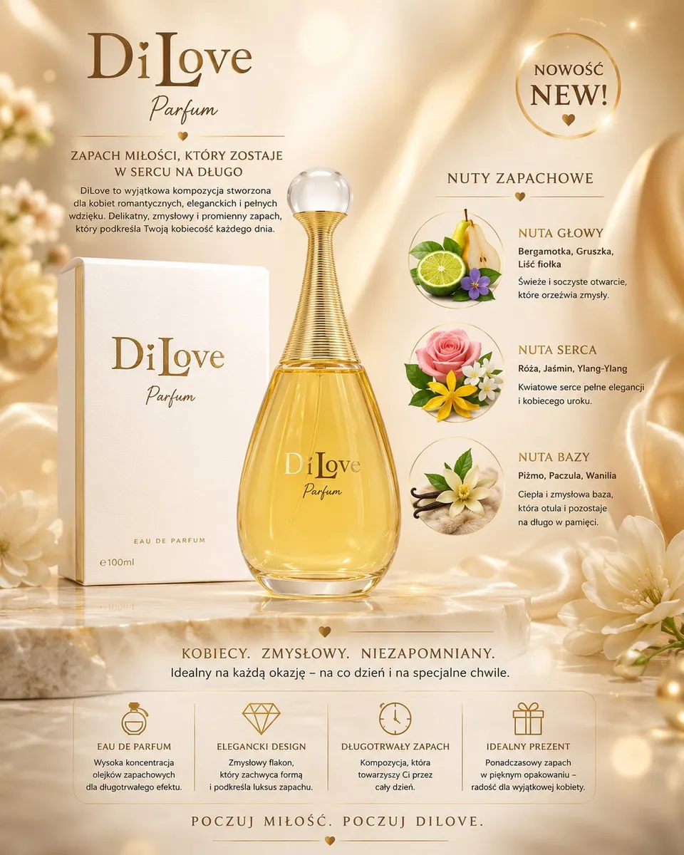 DiLove Eau de Parfum 100ml Zapach Kobiecy Romantyczny