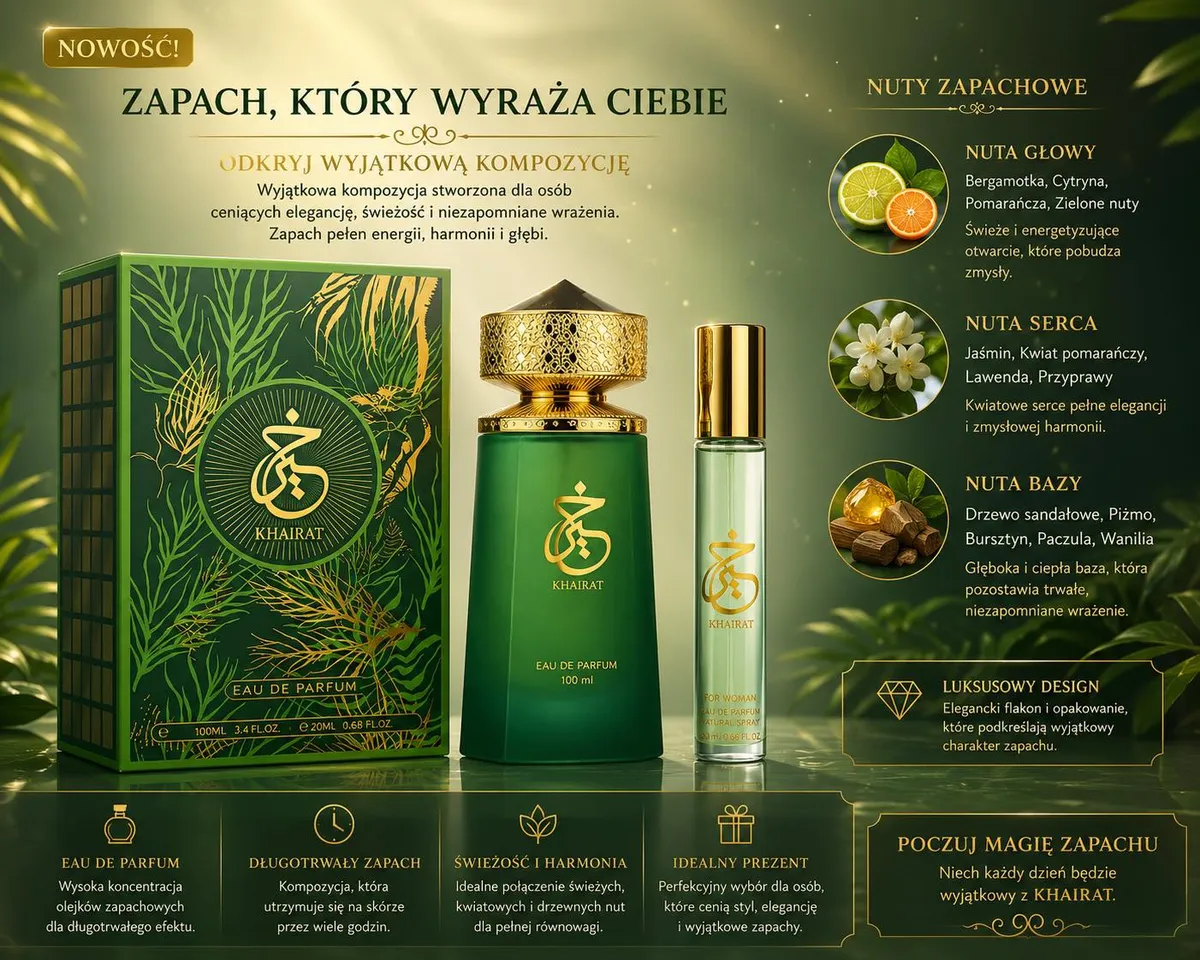 Perfumy Khairat Zielone 100ml + 20ml Eau de Parfum