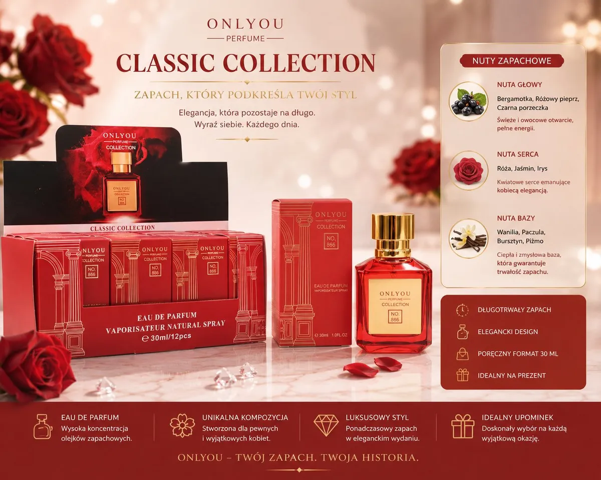 OnlyYou Classic Collection No.886 EDP 30ml Czerwony