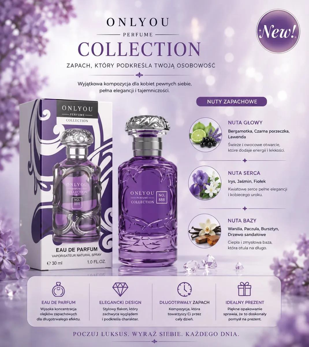 Only You Perfume Eau de Parfum Fioletowy 30ml Nr 88