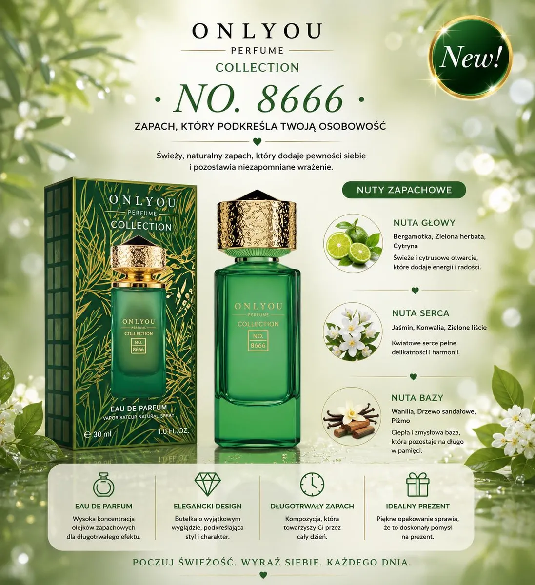 Perfumy Only You Collection No. 8666 30ml Zielone
