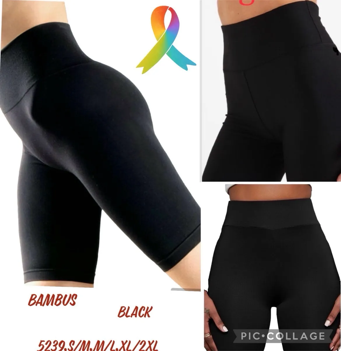 Spodenki modelujące z bambusa czarne S-XXL