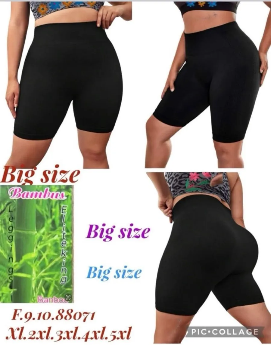 Bambusowe Leggingsy Elastyczne Big Size Czarne XL-5XL