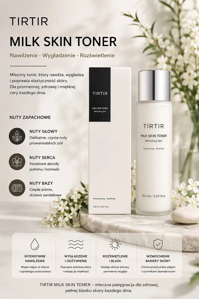 TIRTIR Milk Skin Toner mleczny tonik nawilżający 150ml