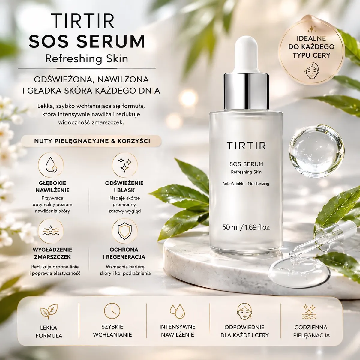 TIRTIR SOS Serum Refreshing Skin 50ml Nawilżające