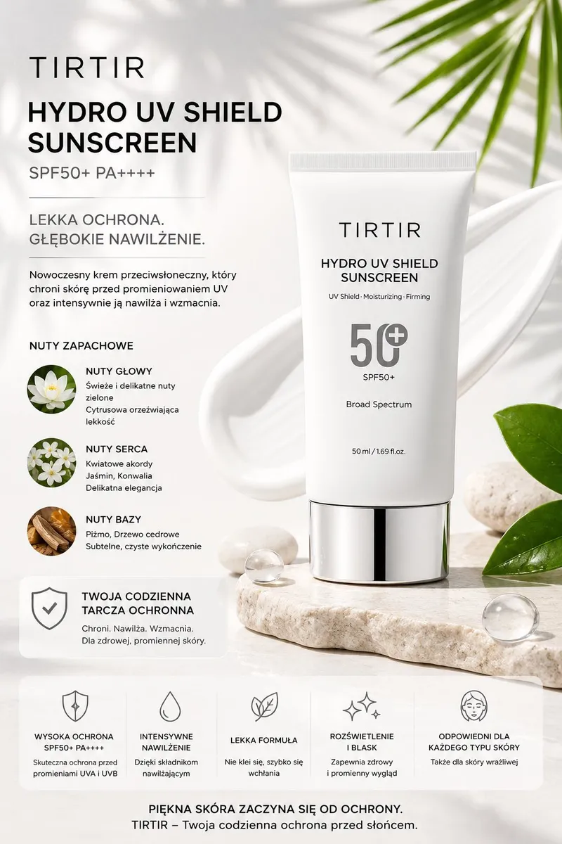 TIRTIR Hydro UV Shield Sunscreen SPF50+ PA++++ 50ml