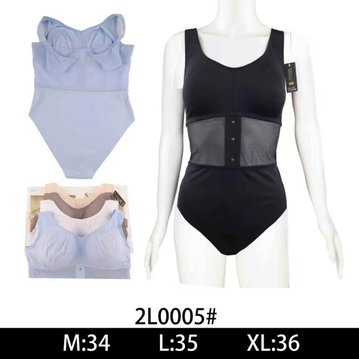 Bodys damski 2L0005# M/L/XL siateczka mesh