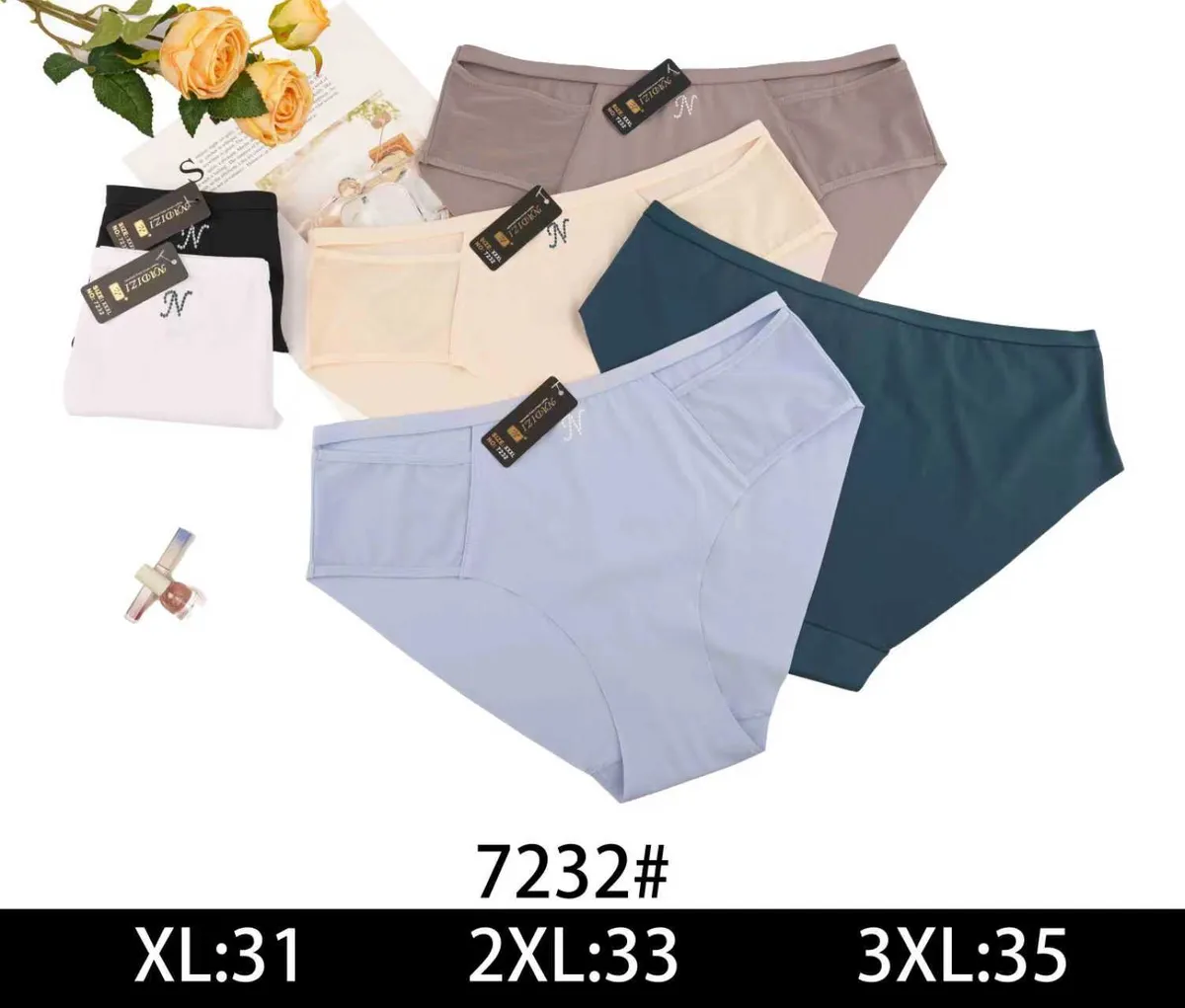 Bielizna damska majtki XL-3XL beżowe szare granatowe