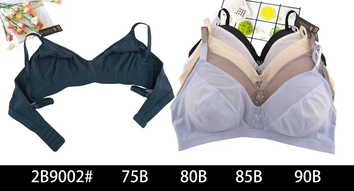 Bezszwowy Bralette Damski Szary Granatowy Rozmiary 75B-90B