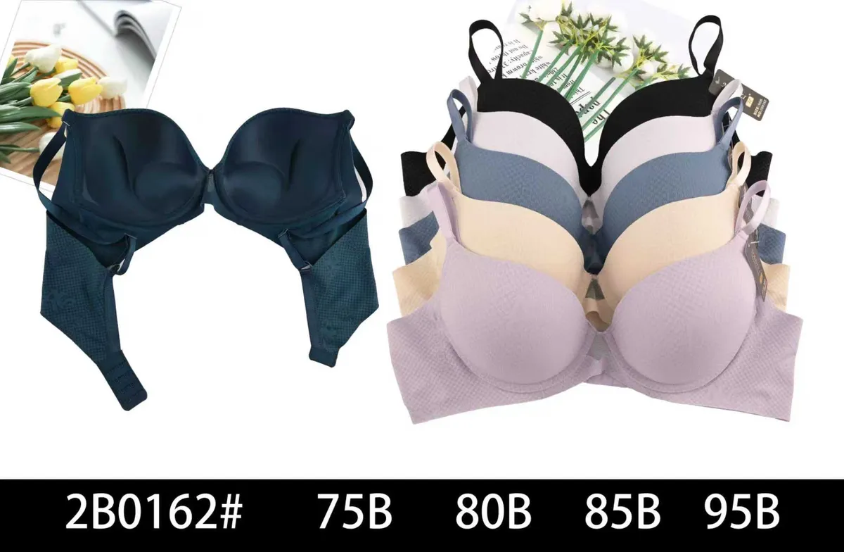 Biustonosze damskie push-up 75B 80B 85B 95B granat beż fiolet