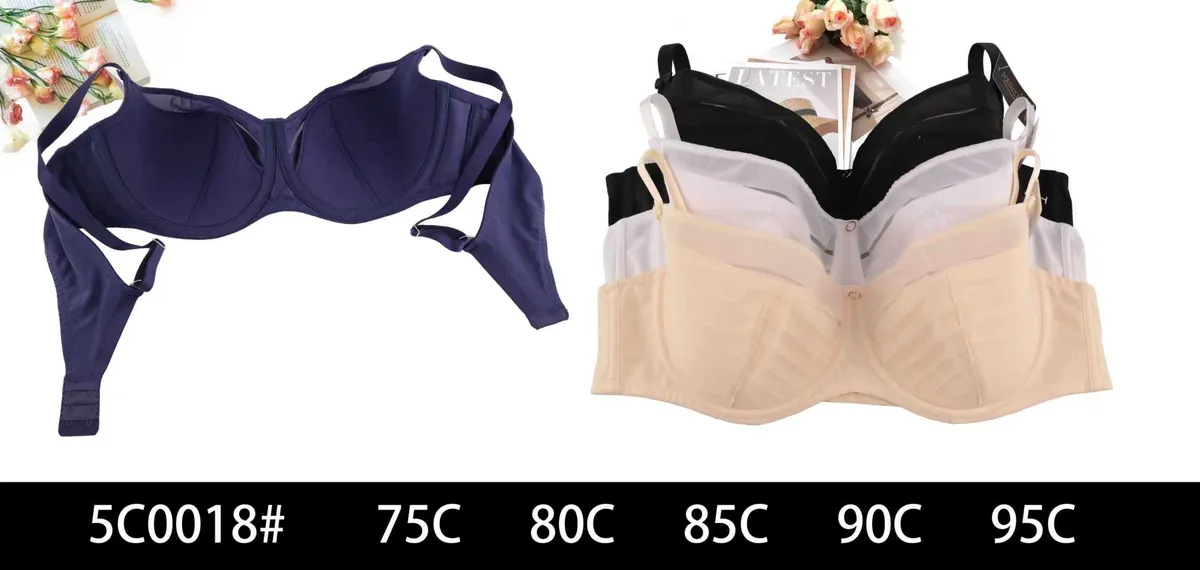 Biustonosz damski push-up granatowy beżowy czarny 75C-95C