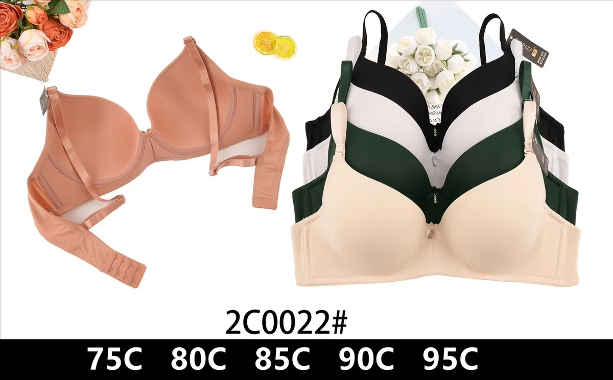 Biustonosz push-up beżowy 75C-95C wielopak kolorów