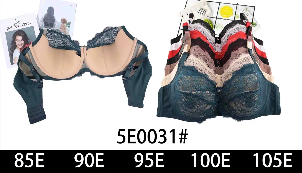 Biustonosz Koronkowy Push-up 85E-105E Wielokolorowy
