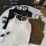 Top damski na cienkich ramiączkach Pearl Fiber beżowy