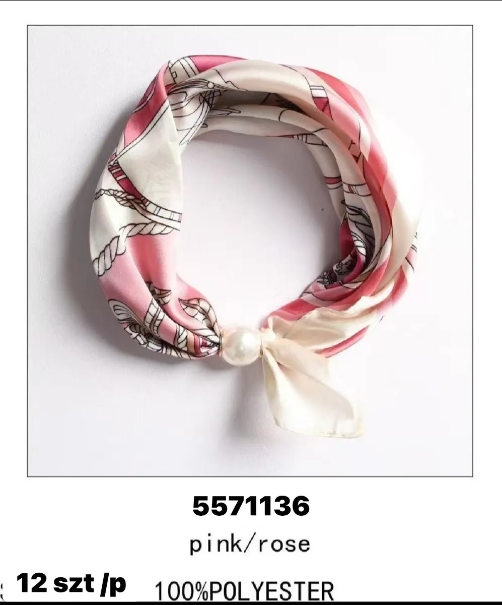 Chusta jedwabista różowa pink/rose 100% poliester