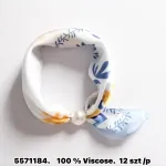 Chusta wiskoza biało-niebieska z perłą 100% wiskoza