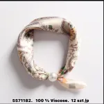 Chusta wiskozowa paisley kremowa z perłą