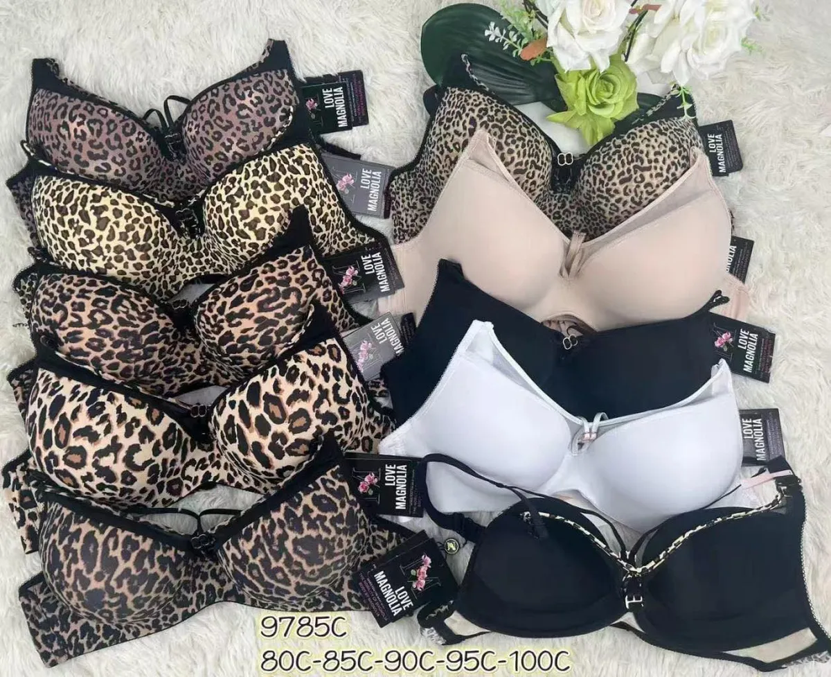 Biustonosze Magnolia Love wzór leopard czarny 80C-100C