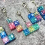 Breloczki Tetris Klocki Akrylowe Wielokolorowe