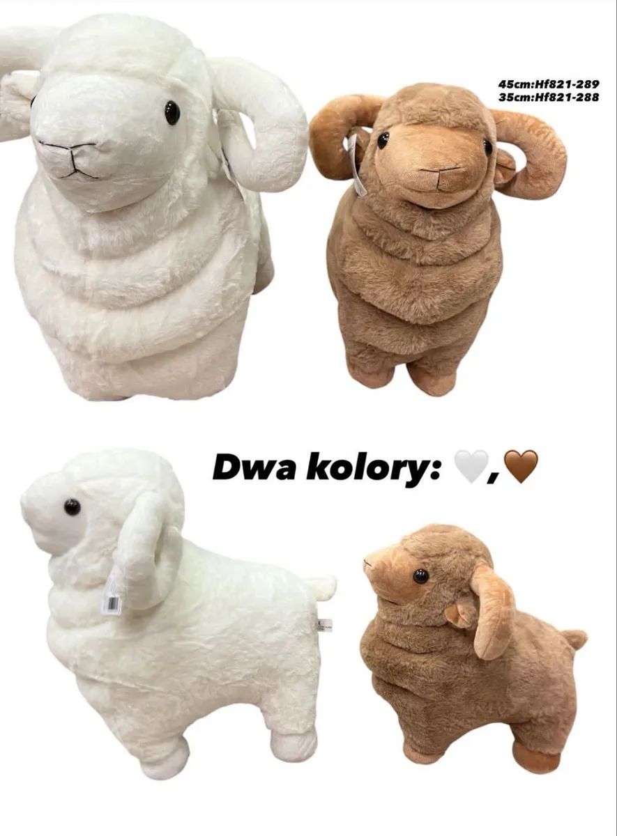 Maskotka Owca Pluszowa 35cm Biały Brązowy