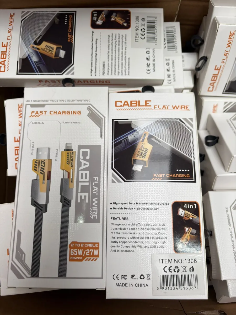 Kabel 4w1 Flat Wire Fast Charging USB-A Lightning Type-C
