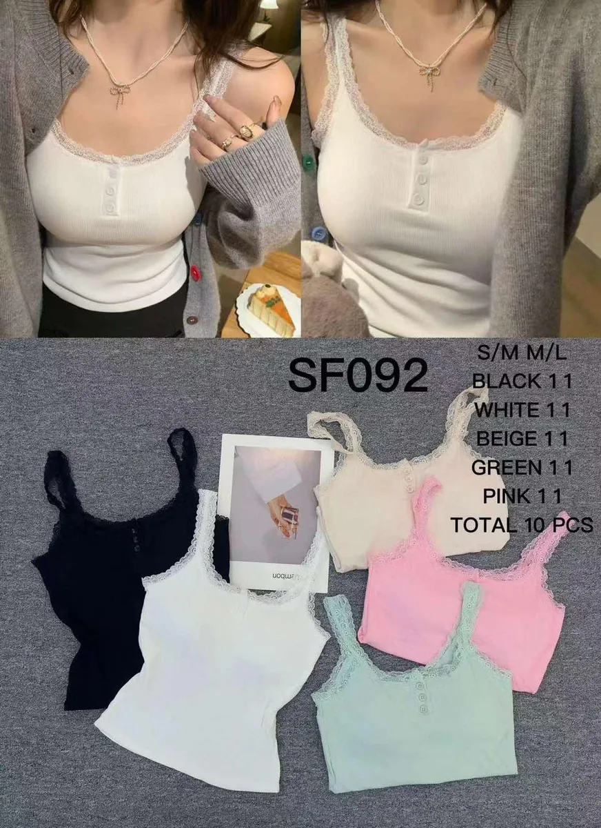 Topki damskie na ramiączkach z koronką SF092 S/M-L