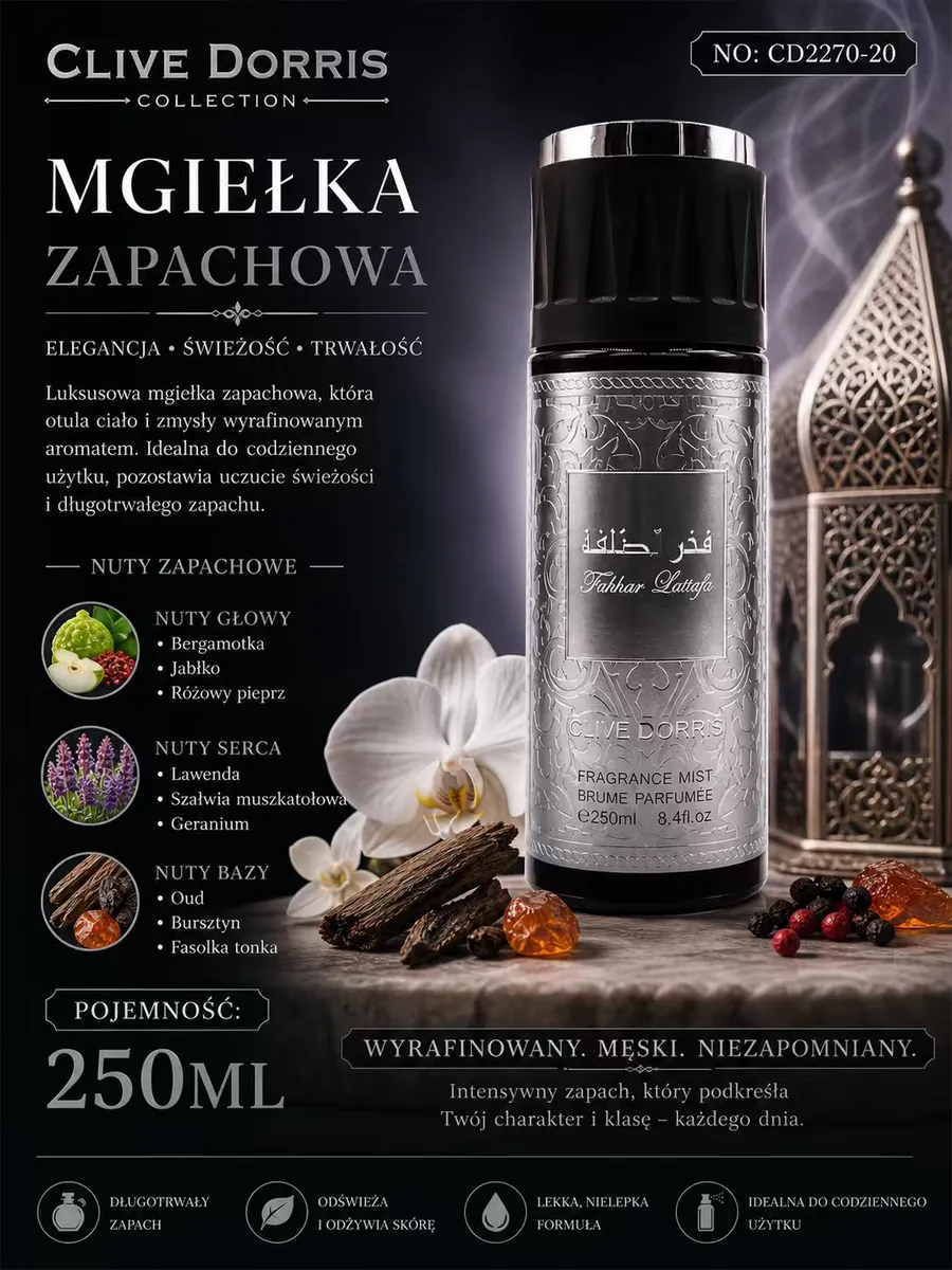 Mgielka Zapachowa Clive Dorrris 250ml Męska Wyrafinowana