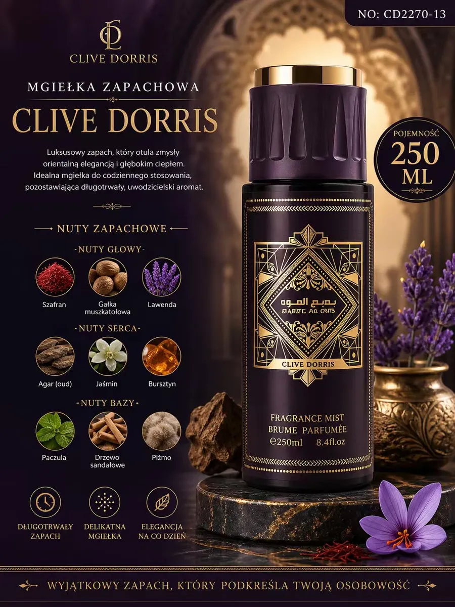 Mgiełka zapachowa Clive Dorris 250ml orientalne nuty