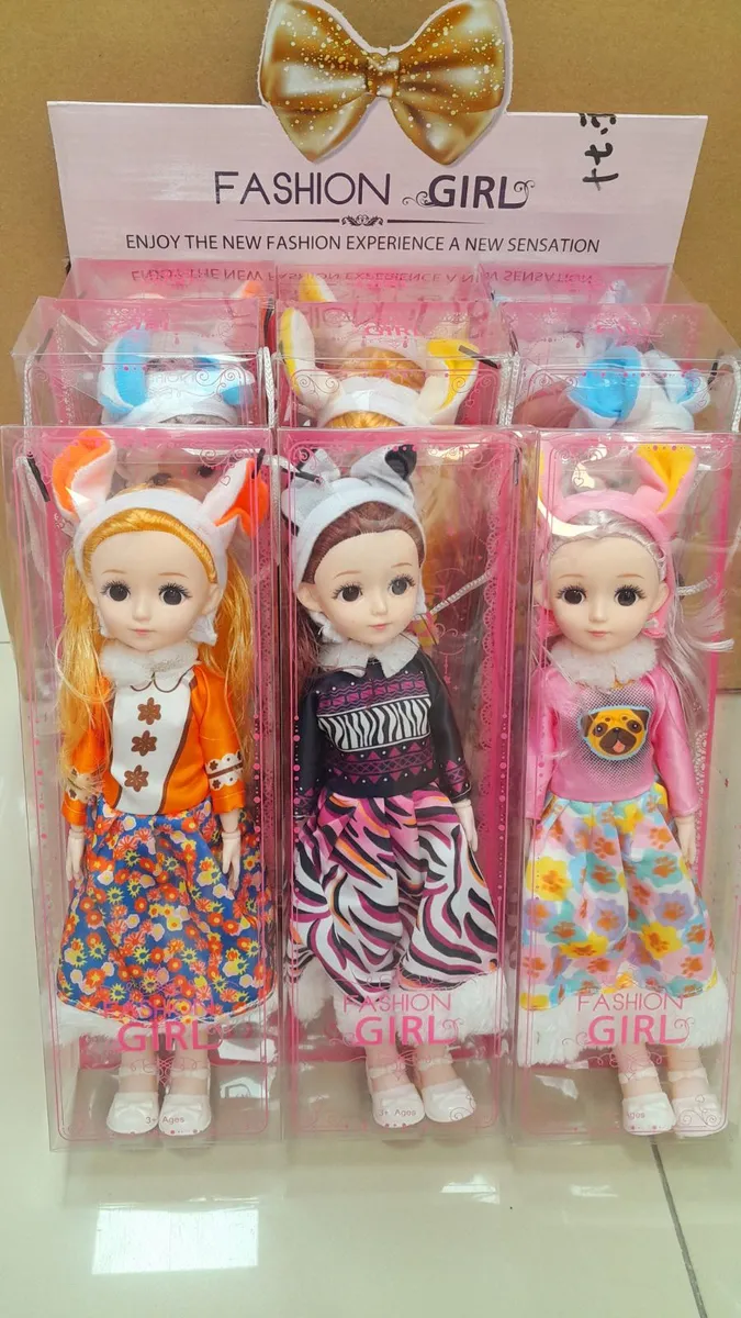 Lalki Fashion Girl 3szt z uszami króliczymi 3+