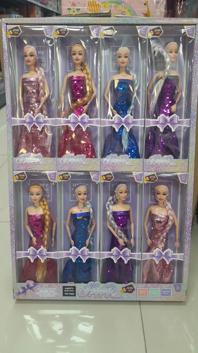 Lalki Happy Girl 12 szt. sukienki brokatowe 3+