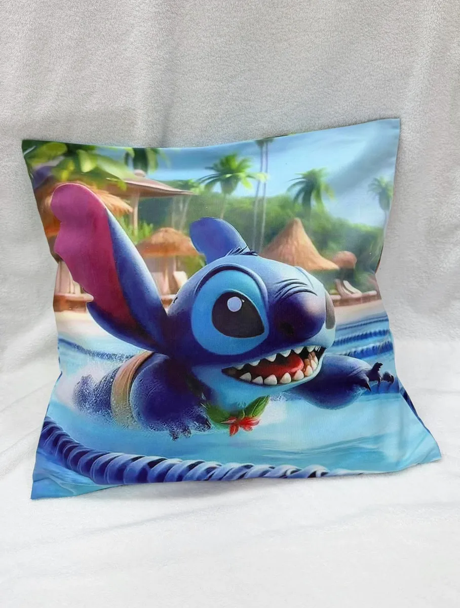 Poszewka 45x45cm Stitch Plaża Niebieski