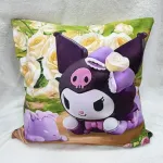 Poszewka 45x45cm Kuromi z Różami Zielony Fioletowy