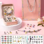 Zestaw charmsów Princess do bransoletek DIY różowy
