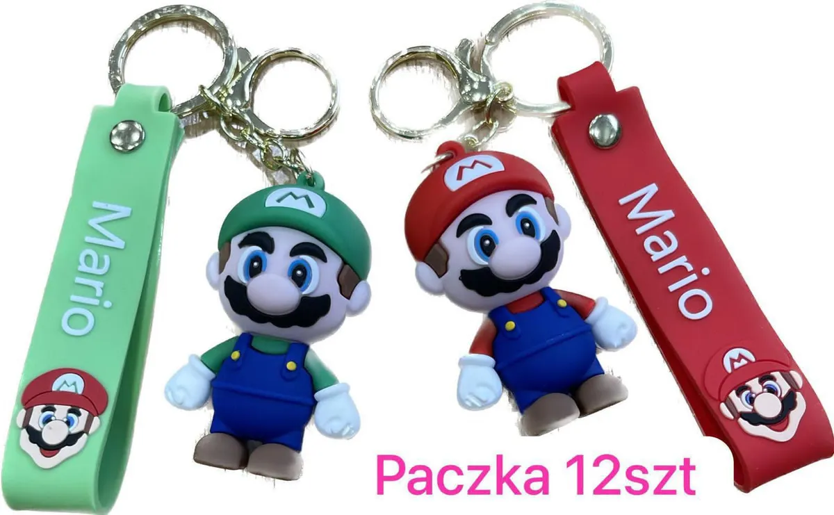 Breloczki Mario i Luigi Super Mario PVC zielony czerwony