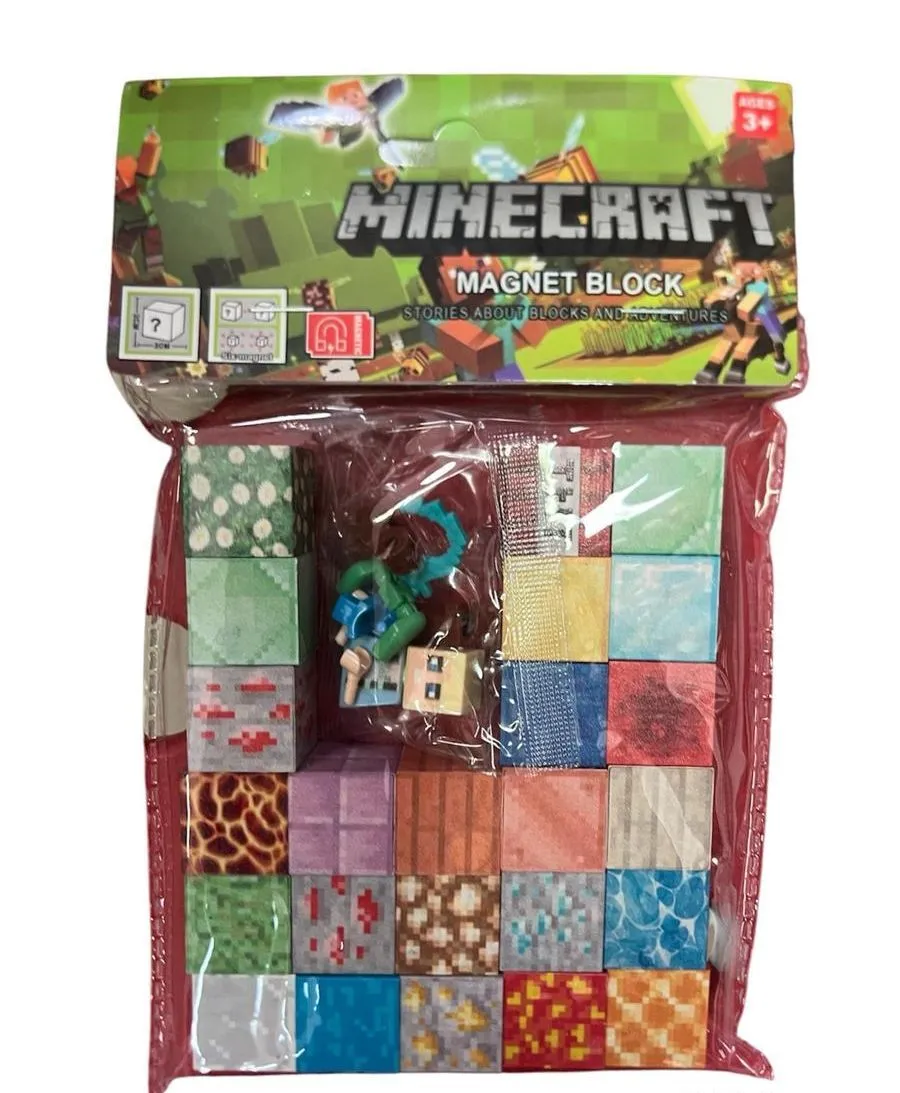 Magnetyczne klocki Minecraft 24 szt. 3+