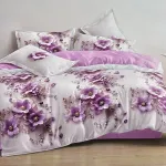 Komplet pościeli Milano 5D fioletowo-biały 200/220