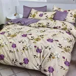 Komplet pościeli Milano 5D fioletowo-beżowy 200/220