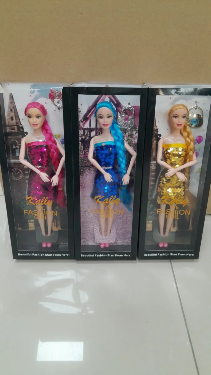 Lalki Kelly Fashion Girl Różowa Niebieska Złota w zestawie 3 szt
