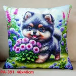 Poszewka Dekoracyjna Pomeranian Kwiaty 40x40cm