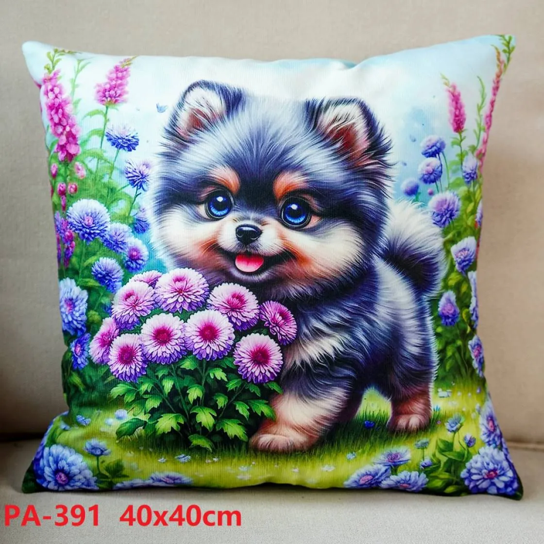 Poszewka Dekoracyjna Pomeranian Kwiaty 40x40cm