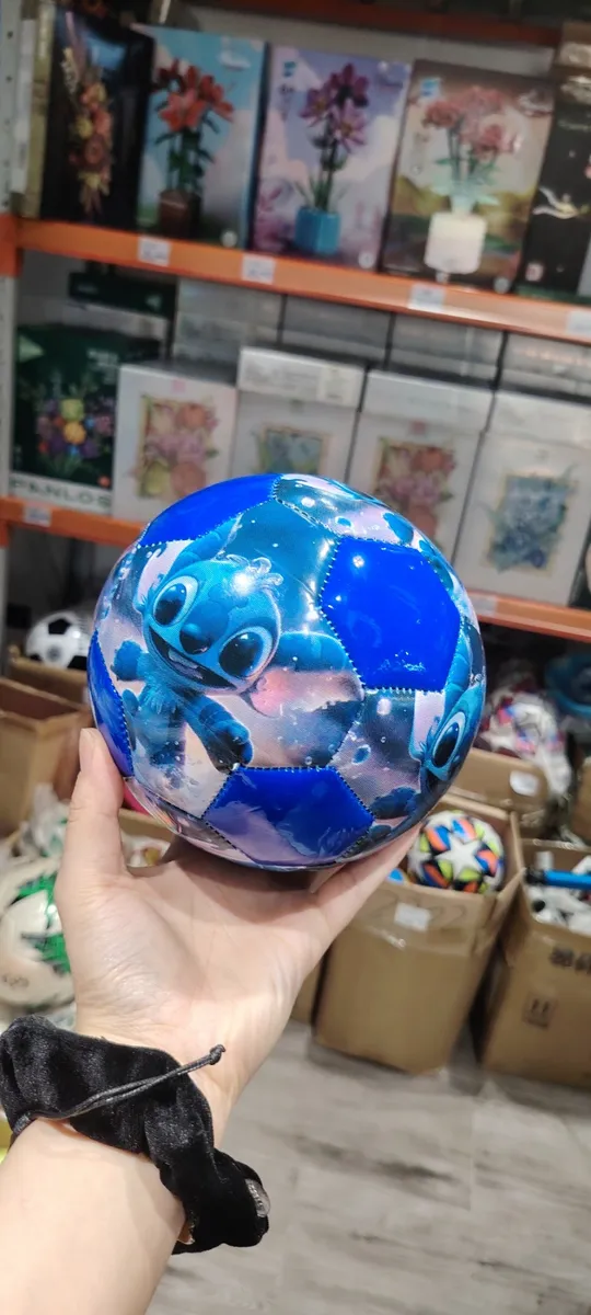Piłka nożna Stitch niebieska z brokatem