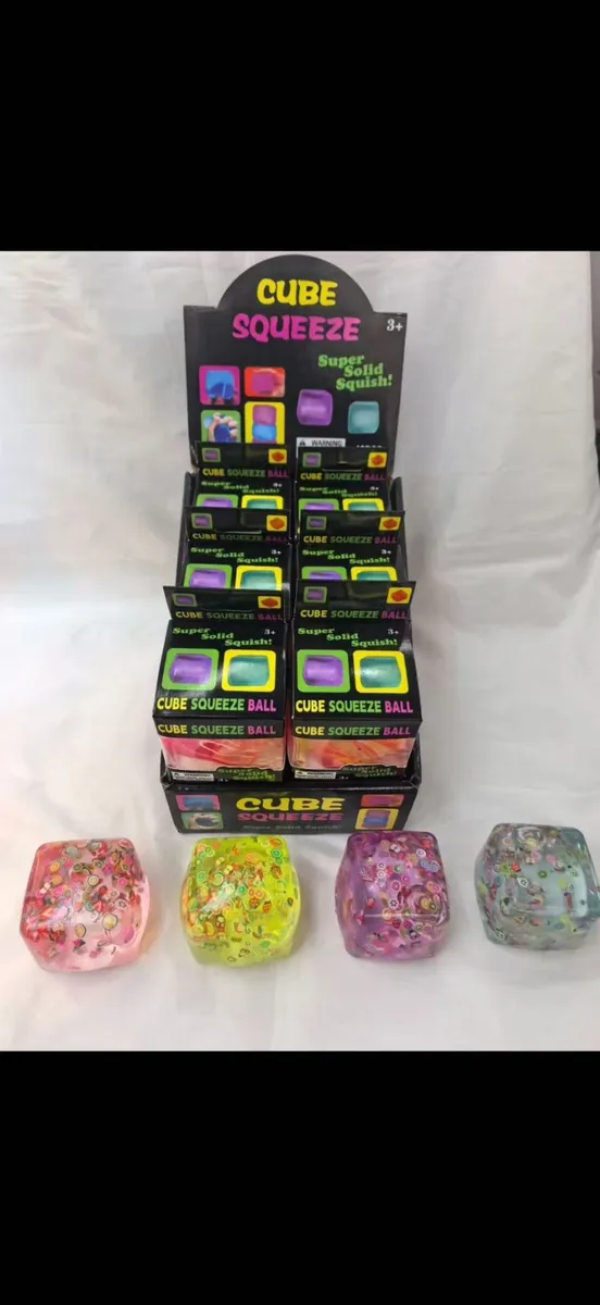 Kostka Antystresowa Cube Squeeze z Owocami Zestaw 12 sztuk