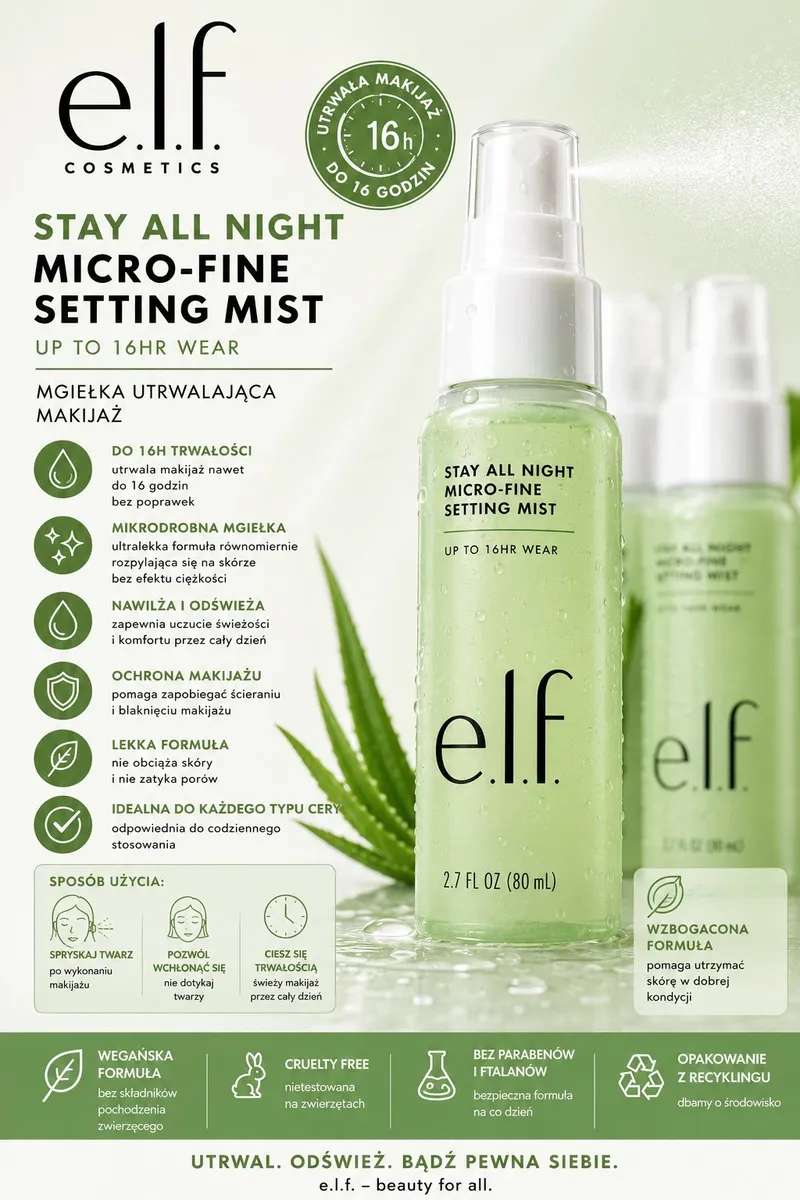 E.L.F. Mgiełka Utrwalająca Makijaż Stay All Night 80ml